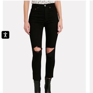 RE/DONE high rise ankle crop straight leg jeans